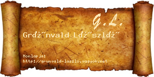 Grünvald László névjegykártya